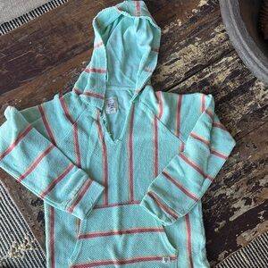 Billabong Kids Hoodie - Aqua and Red Stripes
